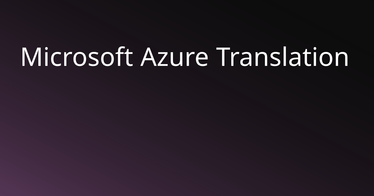Microsoft Azure Translation